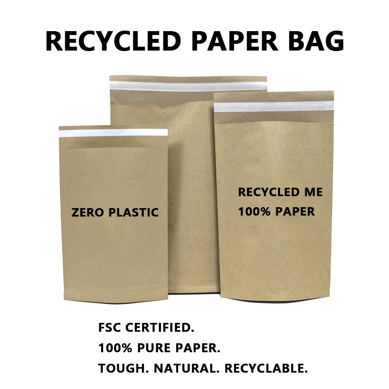 FSC 認定の再生紙郵送用バッグが 100% 紙およびゼロプラスチック包装への移行を推進