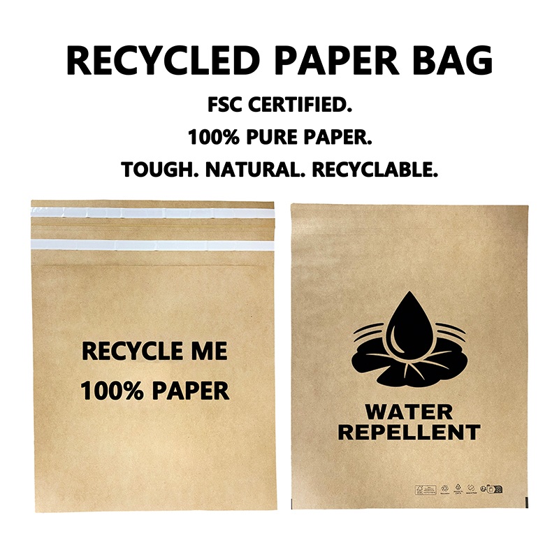 カスタムの再生紙郵送用バッグがブランドのプラスチック包装廃棄物の削減に貢献