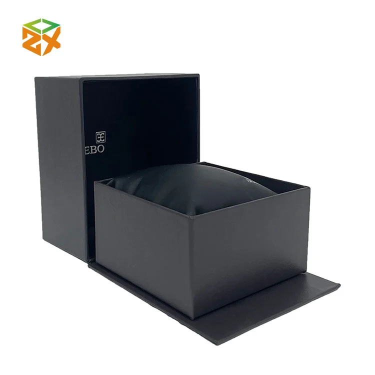黒い紙製の時計ボックス
